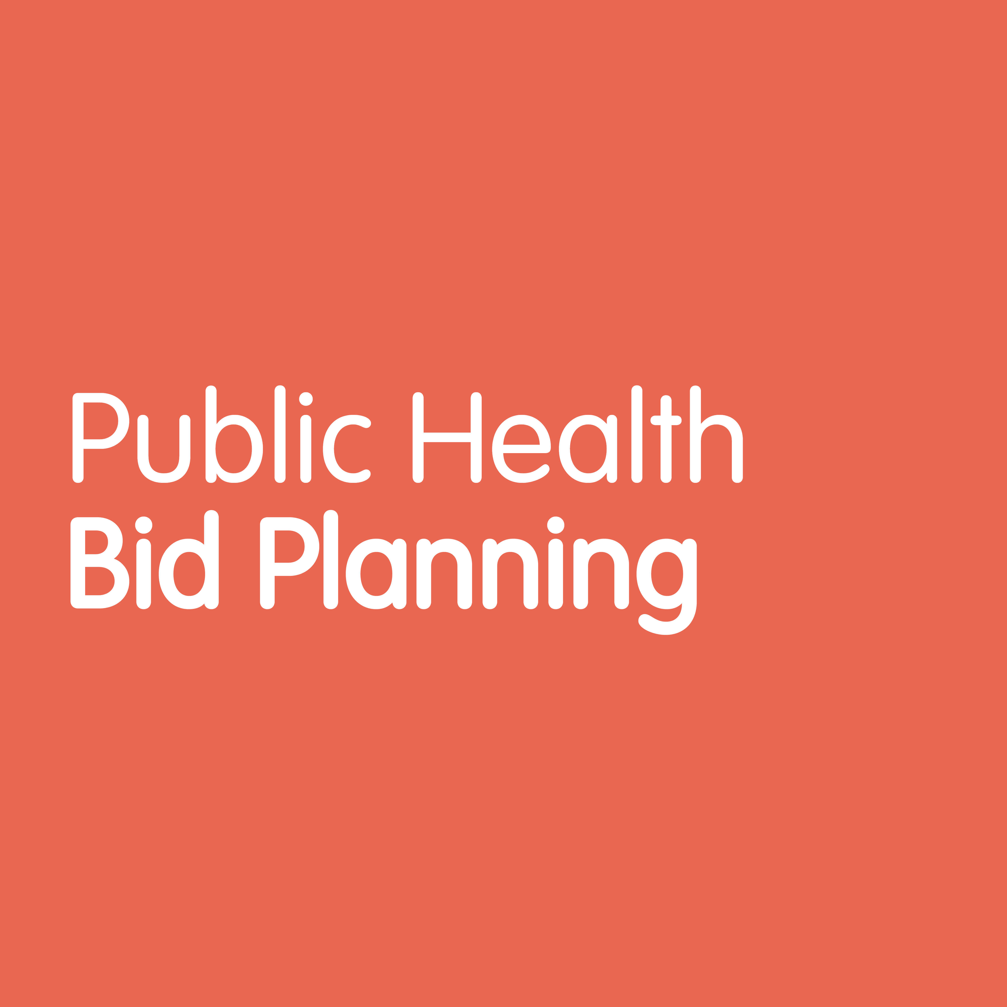 Net rør slot Bid Planning - Public Health Service - HealthBid